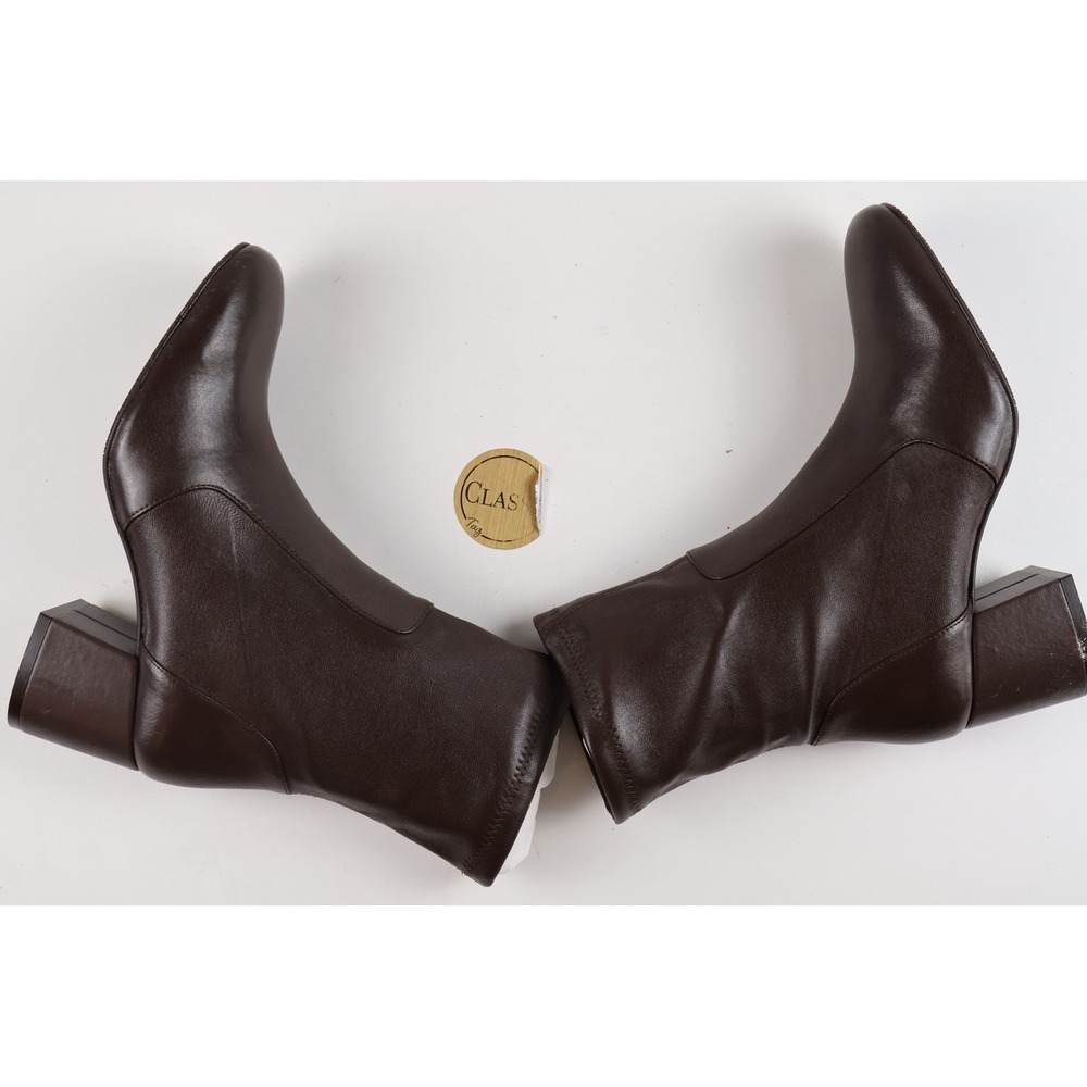 Stuart Weitzman Sleek 60 Sock Bootie Walnut Brown Leather 8.5 Nappa NEW MSRP 595